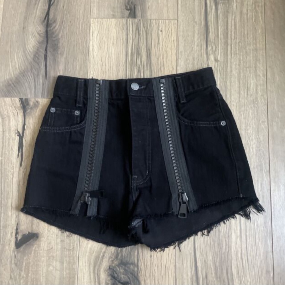 Carmar black denim Titania slim high rise shorts